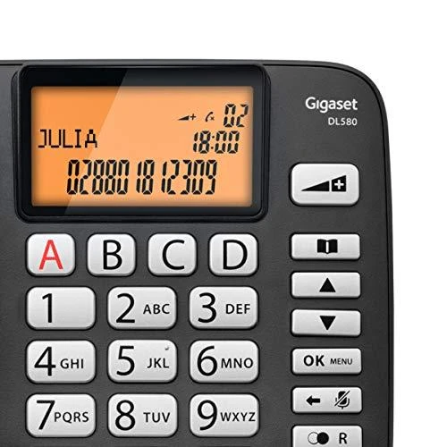 GIS Gigaset DL580 Analoginis telefonas Skambintojo ID Juoda