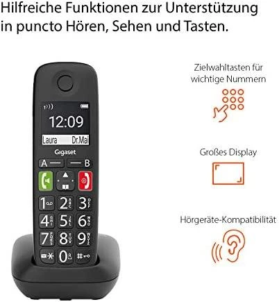 GIS Gigaset E290 Duo Analoginio ryšio telefono ragelis Skambintojo ID Juoda
