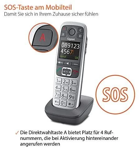 GIS Gigaset E560HX Analoginio ryšio / DECT telefonas Skambintojo ID Pilka, Sidabras