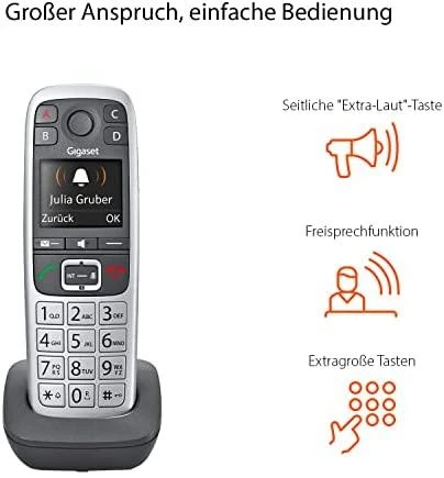 GIS Gigaset E560HX Analoginio ryšio / DECT telefonas Skambintojo ID Pilka, Sidabras