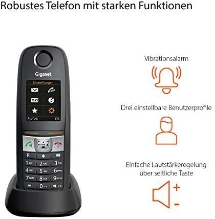 GIS Gigaset E630HX DECT telefono ragelis Skambintojo ID Juoda