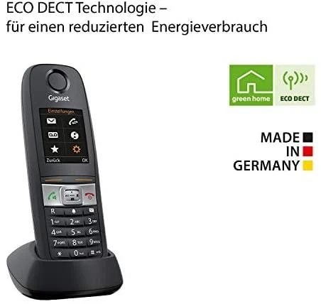 GIS Gigaset E630HX DECT telefono ragelis Skambintojo ID Juoda