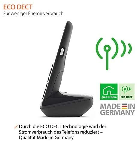 GIS Gigaset E720 Analoginio ryšio / DECT telefonas Skambintojo ID Juoda