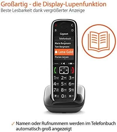 GIS Gigaset E720 Analoginio ryšio / DECT telefonas Skambintojo ID Juoda