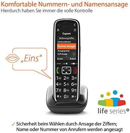 GIS Gigaset E720 Analoginio ryšio / DECT telefonas Skambintojo ID Juoda