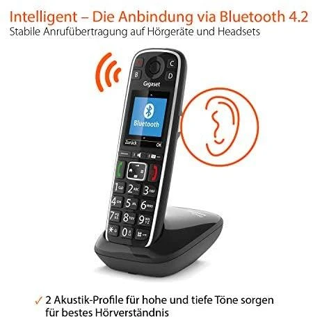GIS Gigaset E720 Analoginio ryšio / DECT telefonas Skambintojo ID Juoda