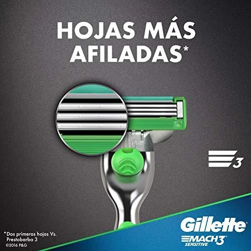 „Gillette Mach3 Sensitive“ keičiami peiliukai vyrams, 4 vnt.
