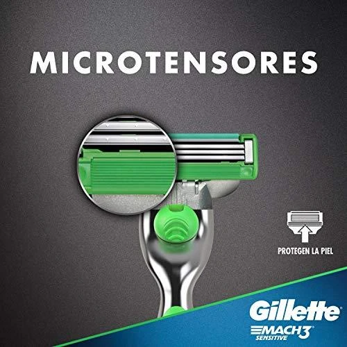 „Gillette Mach3 Sensitive“ keičiami peiliukai vyrams, 4 vnt.