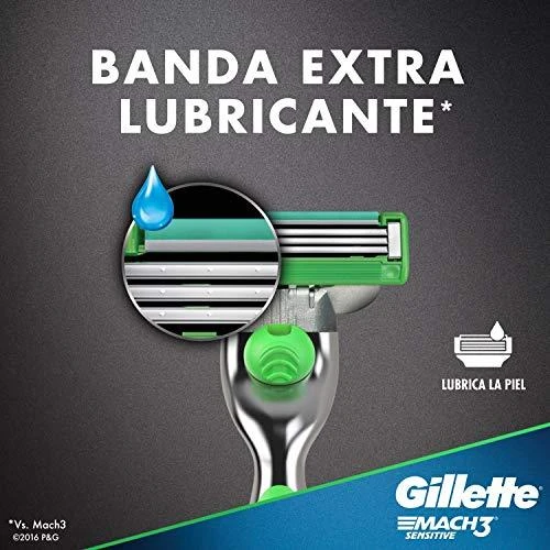„Gillette Mach3 Sensitive“ keičiami peiliukai vyrams, 4 vnt.