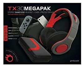 Gioteck TX30 Mega Pack įsk. Stereo Game & Go ausinės (pilka / raudona), dėklas ir apsauginis rinkinys (jungiklis)