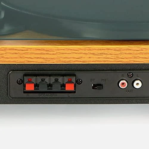 Lenco LS-300WD patefonas su dviem atskirais garsiakalbiais, Medienos apdaila