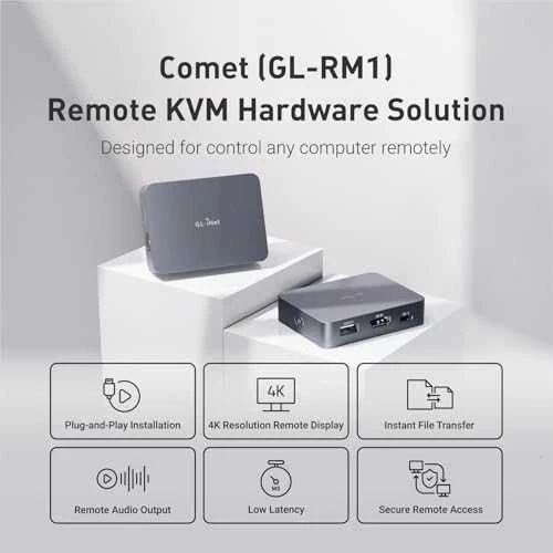 Gl Inet „Comet GL-RM1 IP HDMI 4K BIOS“ USB KVM komutatorius