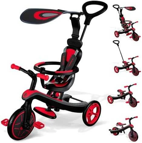 Daugiafunkcinis triratukas Globber Explorer Trike 4in1, raudonas, 632-102