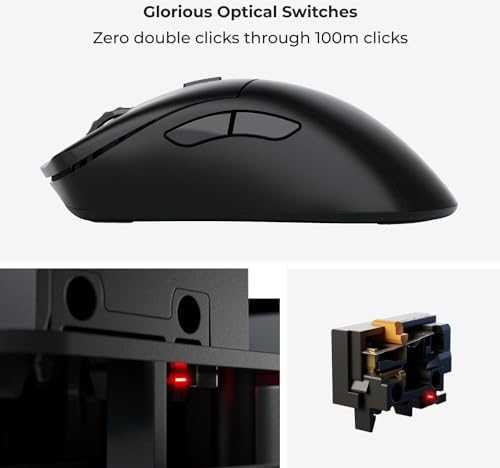 Pelė Glorious Model D 2 PRO belaidė, 1K Polling - juodos spalvos