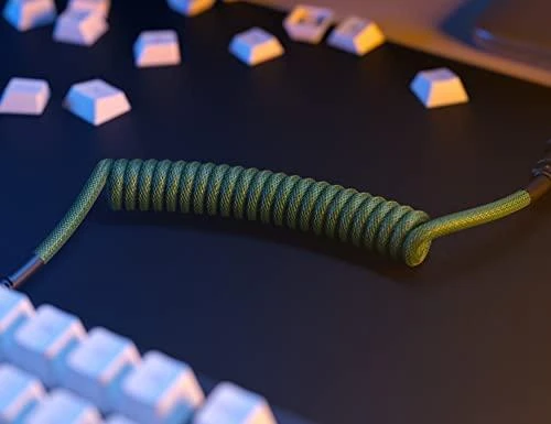 Glorious Coiled Cable susuktas klaviatūros laidas Forest Žalias, USB-C į USB-A – 1,37m, žalios spalvos