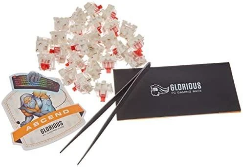 Glorious Gateron Red Switches klavišai klaviatūrai (120 vnt)