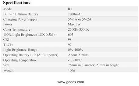 Godox R1 mini kūrybinė lemputė