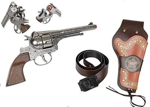 Pulio Metalinis kaubojus revolver su laikikliu ir diržas 149 / 0 Gonher
