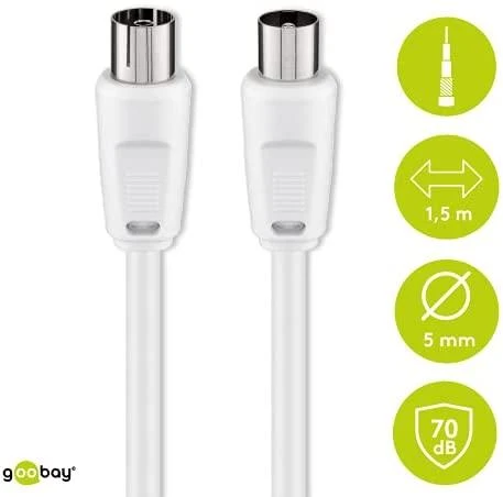 MicroConnect TV laidas IEC GN/WT Goobay balta 1.5m