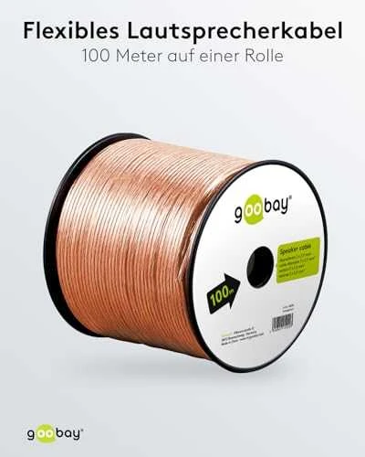 Goobay Cable Garsiakalbio Kabelis Skaidrus CCA - Kabelio ilgis 100 m