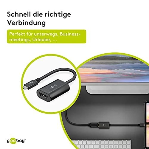 USB-C į DisplayPort 4K 2160p adapteris „Goobay“