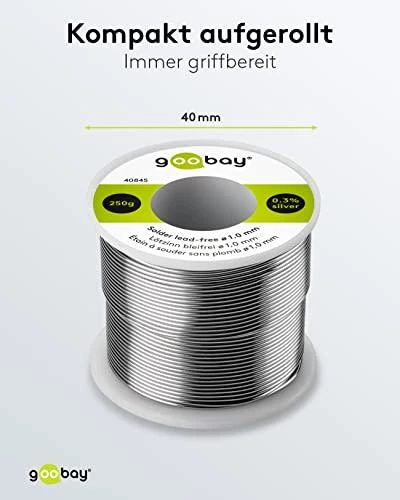 Goobay Bešvinis litavimo lydinys 1mm 250g (40845)
