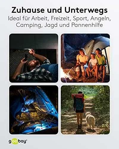 Goobay LED žibintuvėlis Super Bright 1500 44559 1500 lm, 20 W, Juodas, 1,5 V