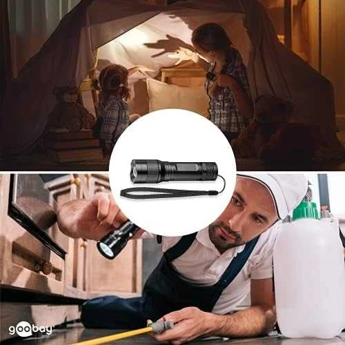 Goobay žibintuvėlis LED žibintuvėlis 5W didelio ryškumo 300lm 3xAAA aliuminio 44560