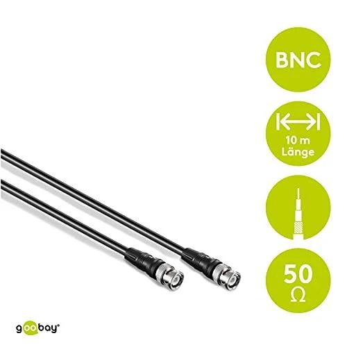 Wentronic „Microconnect 50088“, 10 m, BNC, BNC, Juodas