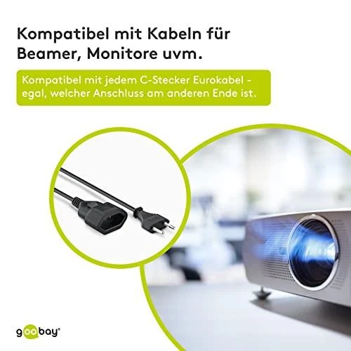Goobay DELTACO OSG kabelis, RAK CEE 7/16 - RAK IEC 60906-1 klasė 3 m, juodas / DEL-109AE