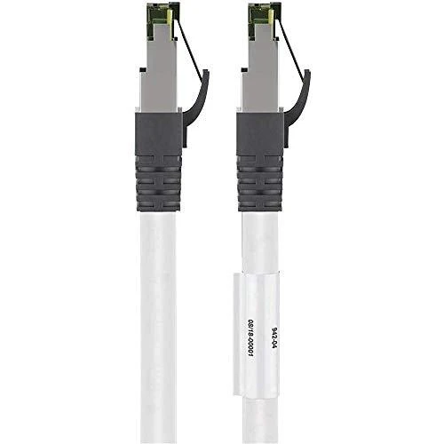 Goobay Goobay CAT 8.1 pleistras kabelis, S / FTP (PiMF), baltas, 0,5 m - LSZH be halogenų, varinis AWG 24 (55123)