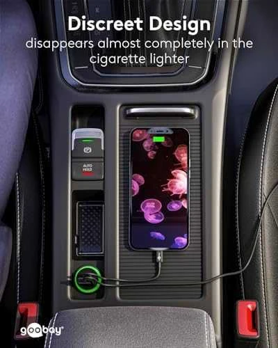 Įkroviklis automobilis 2x USB-C PD 3A 30W Goobay