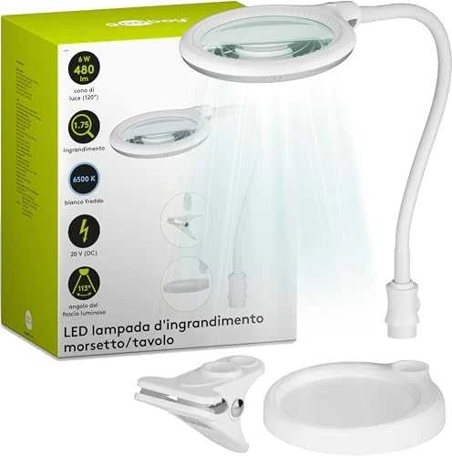 Kosmetinė didinamojo stiklo lempa 30xLED 6W 480lm Goobay K/S
