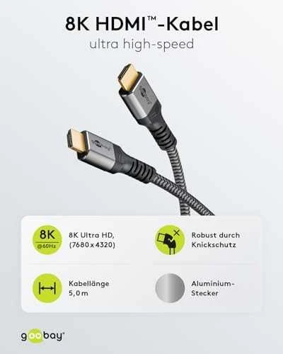 „Goobay“ itin didelės spartos HDMI kabelis | 65263 | 5 m