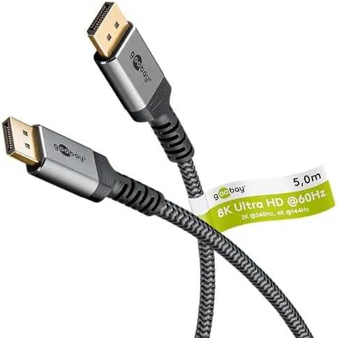 Goobay Kabelis DisplayPort DP 1.4 8K Gobay Plus TEXTIL 5m