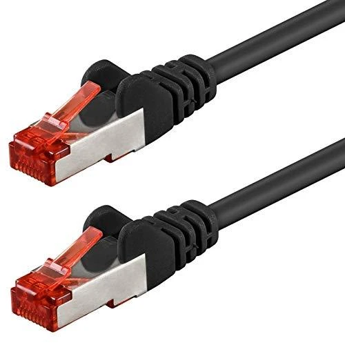 Goobay CAT 6 pataisinis kabelis, S/FTP (PiMF), juodas 10m LSZH be halogenų, varinis