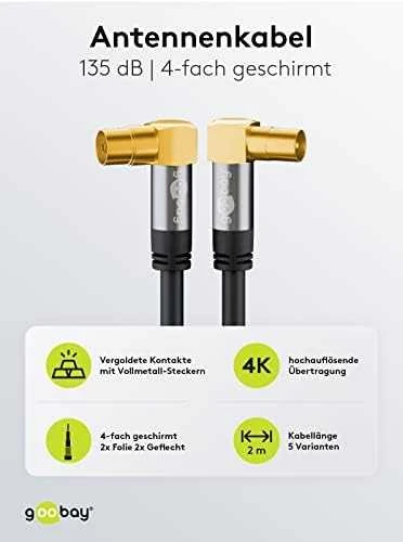 Goobay antenos kabelis 2m sidabrinis (70461)