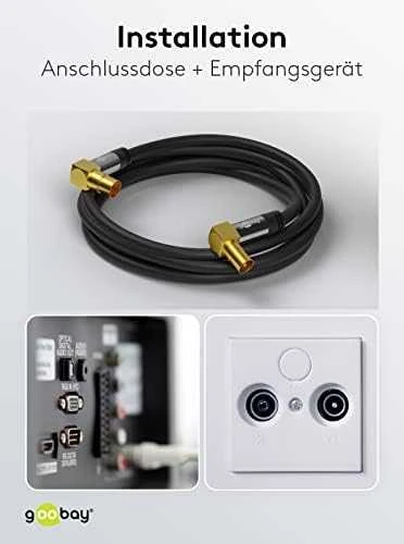 Goobay antenos kabelis 2m sidabrinis (70461)