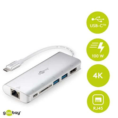 Goobay Apvalus | USB-C Premium kelių prievadų dokas | 76788