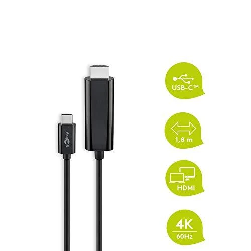 Goobay | USB-C HDMI adapterio laidas (4k 60 Hz) | USB-C kištukas | HDMI kištukas (A tipo) | USB-C–HDMI | 1,8 m