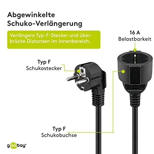 MicroConnect Schuko ilgintuvas, MF, 10m juoda (PE141000)