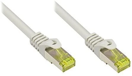 „Good Connections“ RJ45 komutacinis kabelis su „Cat.7 Roh“ apsauga ir skląsčio apsauga (RNS), S/FTP, PiMF, be halogenų, 600MHz, OFC, pilka, 0,15m, (8070R-002)