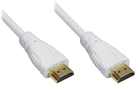 Good Connections High Speed HDMI Kabelis 7,5m mit Ethernet auksinis Stecker balta