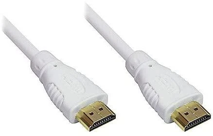 Baltas HDMI laidas su aukso spalvos jungtimis