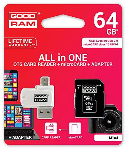 Atminties kortelė Karta GoodRam Viskas viename Micro SDXC 64 GB 10 klasės UHS-I/U1 (M1A4-0640R12)
