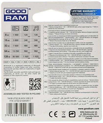GOODRAM UTS2-0160K0R11 GOODRAM memory USB UTS2 16GB USB 2.0 Juodas