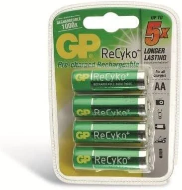 GP ReCyko AA baterijos 4 vnt. pakuotėje