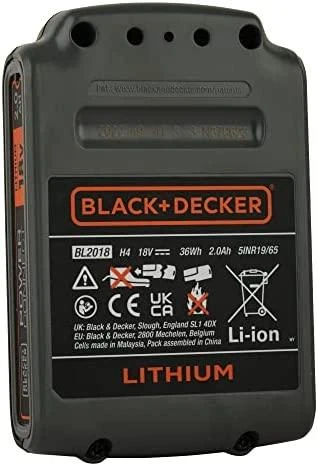 Black & Decker Juodas + DECKER AKU grandininis pjūklas. 18V -