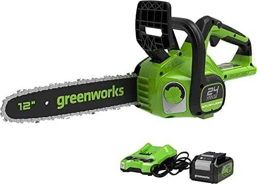 Greenworks GD24CS30K4 grandininis pjūklas 24 V su 30 cm ilgio juosta (su 4Ah akumuliatoriumi ir krovikliu)