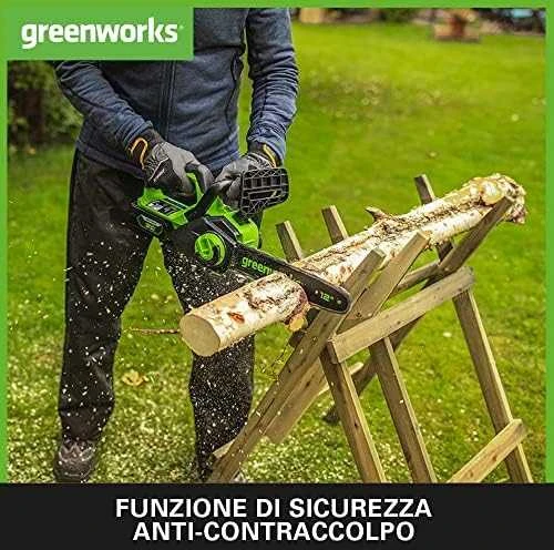 Greenworks GD24CS30K4 grandininis pjūklas 24 V su 30 cm ilgio juosta (su 4Ah akumuliatoriumi ir krovikliu)